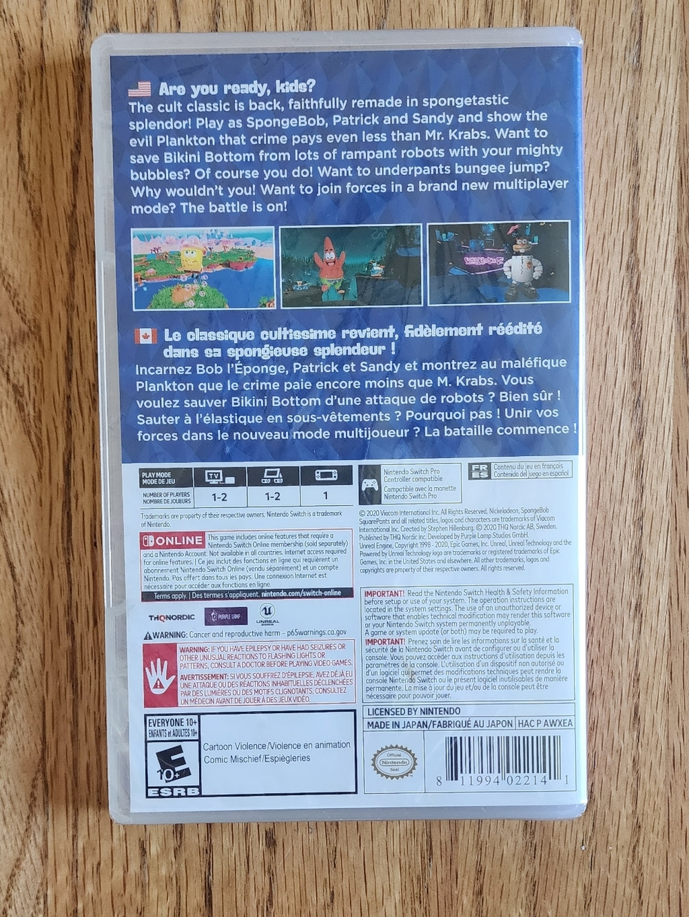 NEW Nintendo Switch SpongeBob SquarePants Battle for Bikini Bottom Rehydrated - Picture 2 of 6